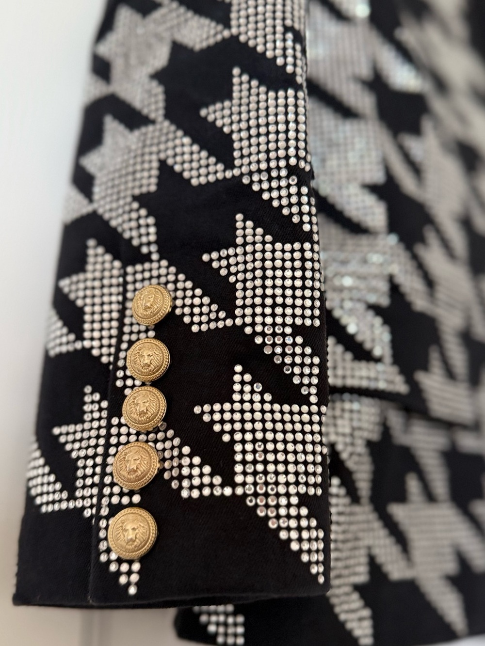 Balmain Crystal-Embellished Houndstooth Jacket 38 $1,995 - Picture 3 of 8